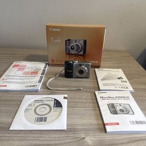 Canon PowerShot A1000 IS 10.0MP Digital Camera w/ Box Manual Tested Working